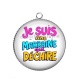 Pendentif Cabochon Argent - je suis une marraine qui déchire