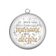 Pendentif Cabochon Argent - je suis une marraine qui déchire