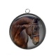 Pendentif Cabochon Argent - cheval