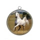 Pendentif Cabochon Argent - cheval