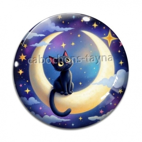 Cabochon Verre - chat