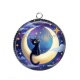 Pendentif Cabochon Argent - chat