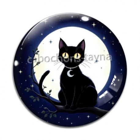 Cabochon Verre - chat