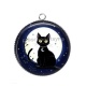 Pendentif Cabochon Argent - chat