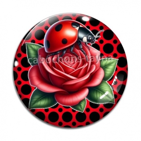 Cabochon Verre - coccinelle