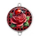 Connecteur Cabochon Argent - coccinelle