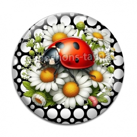 Cabochon Verre - coccinelle