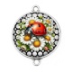 Connecteur Cabochon Argent - coccinelle