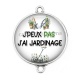 Connecteur Cabochon Argent - j'peux pas j'ai jardinage
