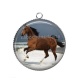 Pendentif Cabochon Argent - cheval