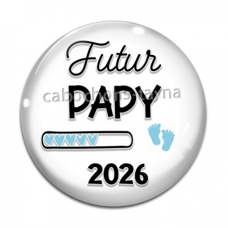 Cabochon Verre - futur papy 2026