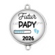 Connecteur Cabochon Argent - futur papy 2026