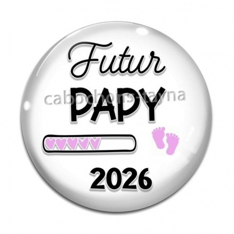 Cabochon Verre - futur papy 2026