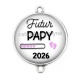Connecteur Cabochon Argent - futur papy 2026