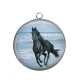 Pendentif Cabochon Argent - cheval
