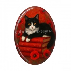 chat noir coquelicot