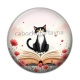 Cabochon Résine - chat noir coquelicot