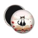 Magnet's - chat noir coquelicot