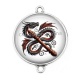 Connecteur Cabochon Argent - dragon