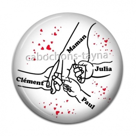 Cabochon Résine - maman 3 enfants