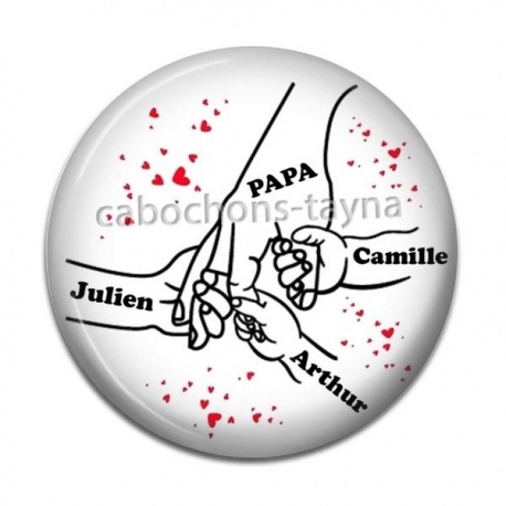 Cabochon Résine - papa 3 enfants