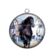 Pendentif Cabochon Argent - cheval
