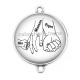 Connecteur Cabochon Argent - moi, maman, papa