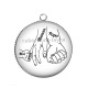 Pendentif Cabochon Argent - moi, maman, papa