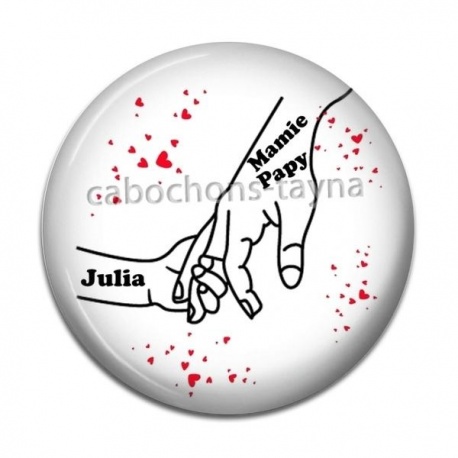 Cabochon Résine - mamie papy et prénom enfant