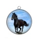 Pendentif Cabochon Argent - cheval