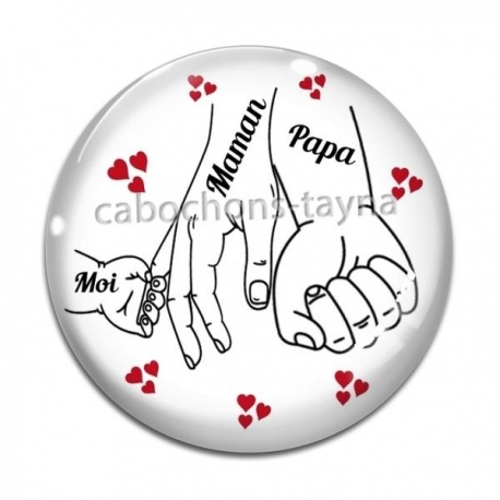 Cabochon Verre - maman papa moi