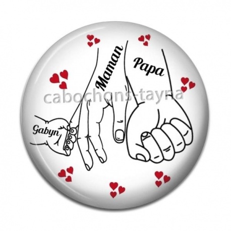 Cabochon Résine - maman papa prénom enfant
