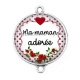 Connecteur Cabochon Argent - ma maman adorée