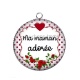 Pendentif Cabochon Argent - ma maman adorée