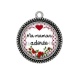Pendentif Cabochon Argent - ma maman adorée