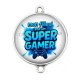 Connecteur Cabochon Argent - mon filleul est un super gamer