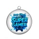 Pendentif Cabochon Argent - mon filleul est un super gamer