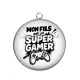 Pendentif Cabochon Argent - mon fils est un super gamer