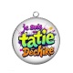 Pendentif Cabochon Argent - je suis une tatie qui déchire
