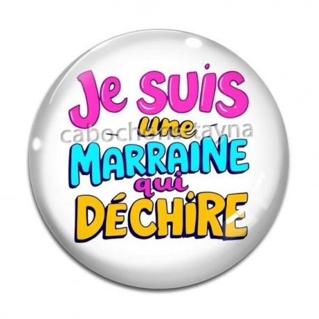 Cabochon Verre - je suis une marraine qui déchire