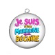 Pendentif Cabochon Argent - je suis une marraine qui déchire