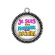 Pendentif Cabochon Argent - je suis une marraine qui déchire