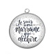 Pendentif Cabochon Argent - je suis une marraine qui déchire