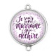 Connecteur Cabochon Argent -  je suis une marraine qui déchire