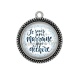 Pendentif Cabochon Argent -  je suis une marraine qui déchire