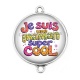 Connecteur Cabochon Argent - je suis une maman super cool
