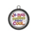 Pendentif Cabochon Argent - je suis une maman super cool