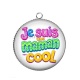 Pendentif Cabochon Argent - e suis une maman super cool