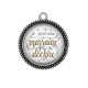 Pendentif Cabochon Argent - je suis une marraine qui déchire