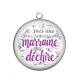 Pendentif Cabochon Argent - je suis une marraine qui déchire
